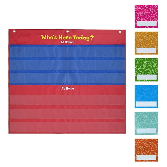 Classroom Attendance Pocket Chart, 48 Pockets Wall Chart Management Storage Bag Phone Holder