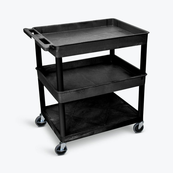Classroom Basics TC112-B Large Tub Top/Middle and Flat Bottom Shelf Cart