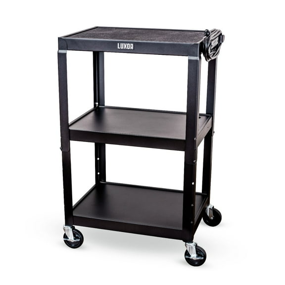 Classroom Basics UCMT1 Adjustable-Height Steel Utility Cart - Black