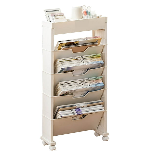 Classroom Bookshelf Multilayer with Universal Wheel Book Storage
