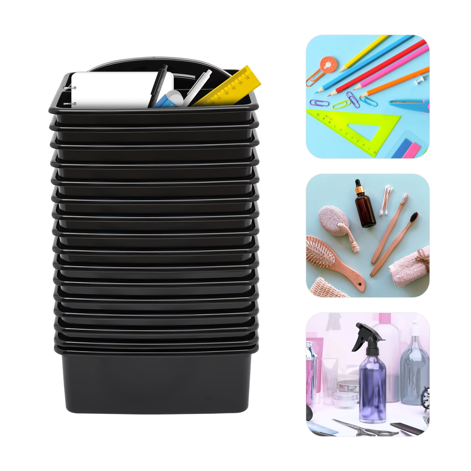 Classroom Caddies with Handle Stackable Utility Caddies, Table Caddies Multi Compartment Storage