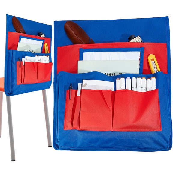 Classroom Chair Pockets 15.66 x 18.18 inch Red Chairback Buddy Pocket Chart Desk Buddy Pocket Organizer with Label SlotDIY