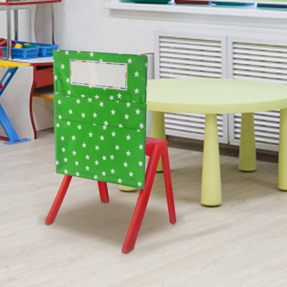 Classroom Chair Pockets, 15.9 x14.8 inch Chair Pockets for Classroom, Bright Color Seat Sacks for Classroom Chairs, Buddy Pocket, Chart Seat Back Organizer with Name Tag