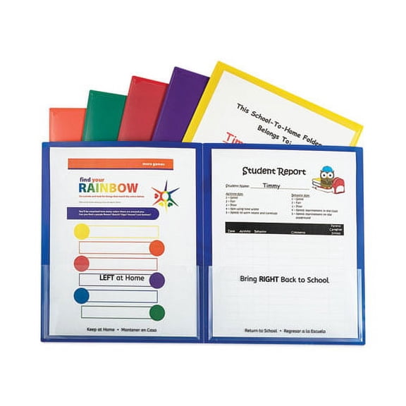 Classroom Connector Folders, 11 X 8.5, Clear/assorted, 6/pack | Bundle of 2 Packs