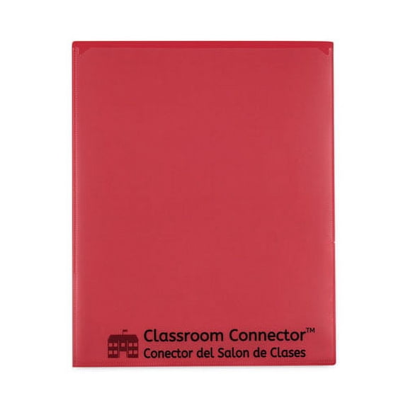 "Classroom Connector Folders, 11 x 8.5, Red, 25/Box | Bundle of 2 Boxes"