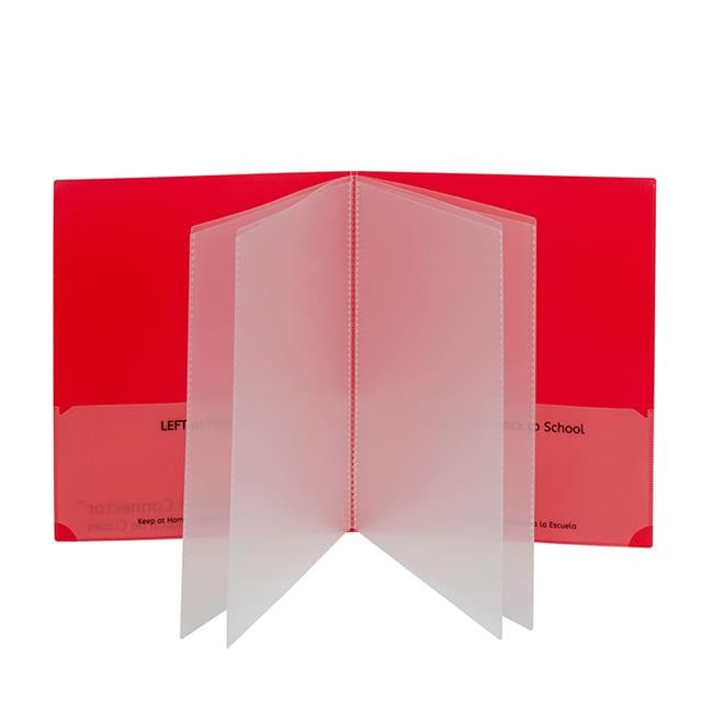 Classroom Connector Multi-Pocket Folders, Red - Box of 15