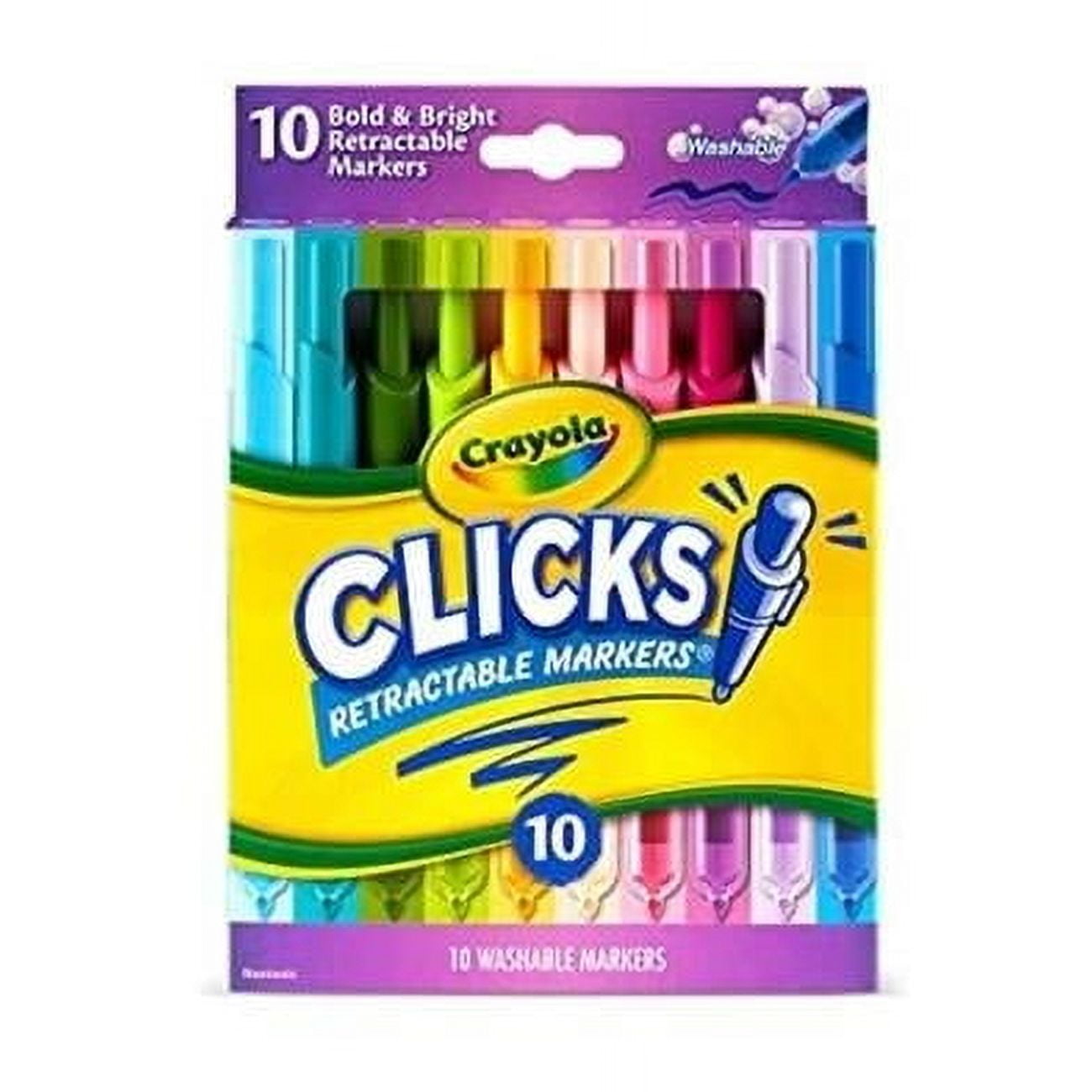 Classroom Creations Washable Markers, Conical Point, Assorted Colors, 10 Count