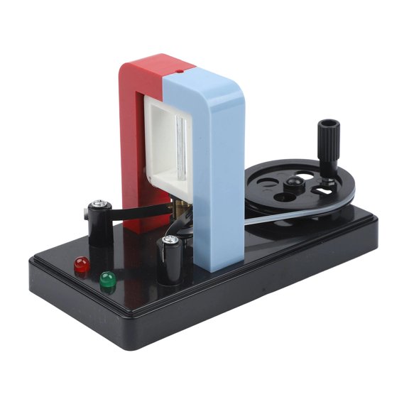 Classroom DC Generator with Dual LED Indicators Showing Current Direction for Faraday Experiment and Physics Instruction