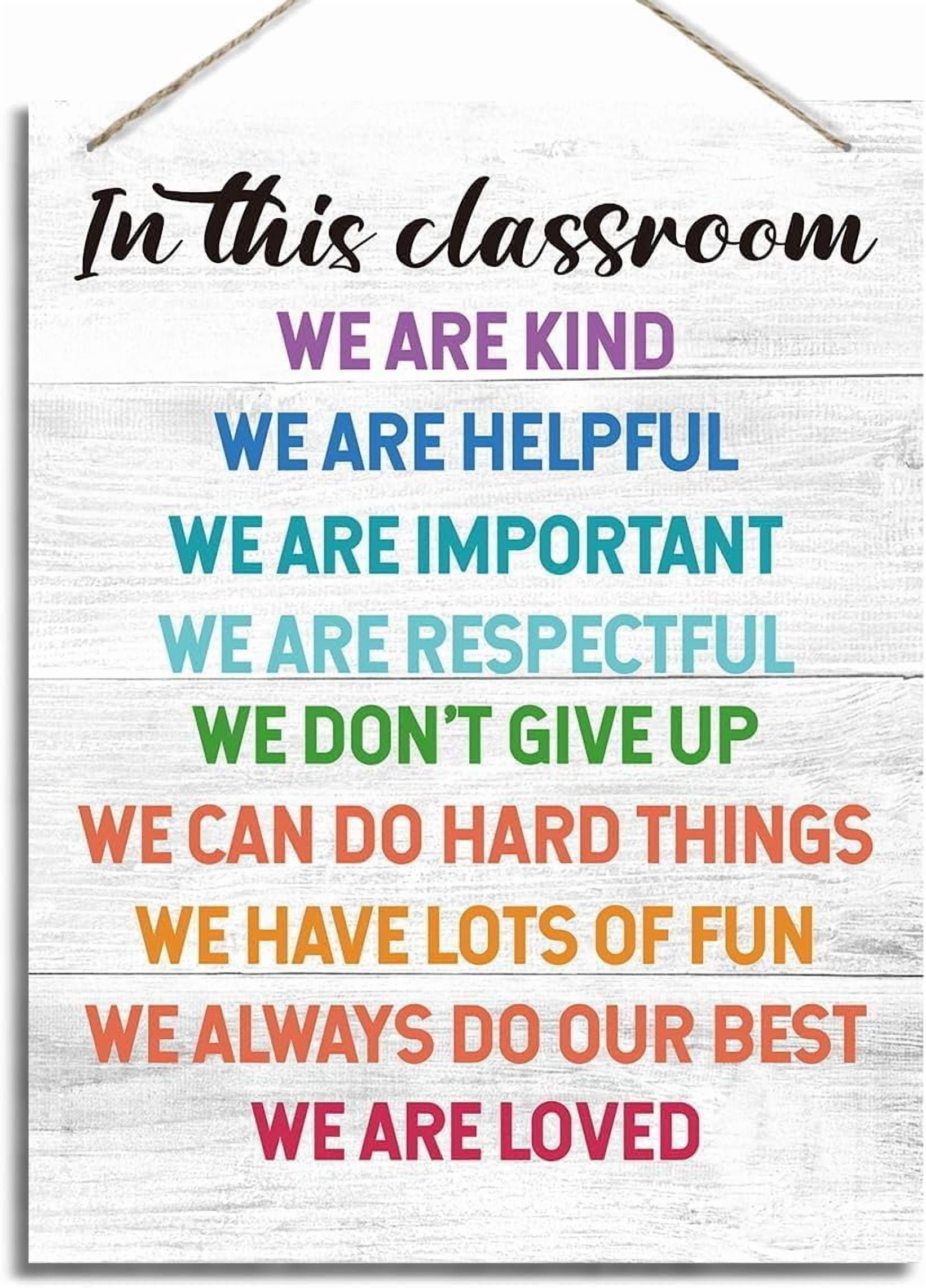 Lesson Class Sign Classroom Decor Hanging Wood Plaque - Classroom Rules Door Sign ...