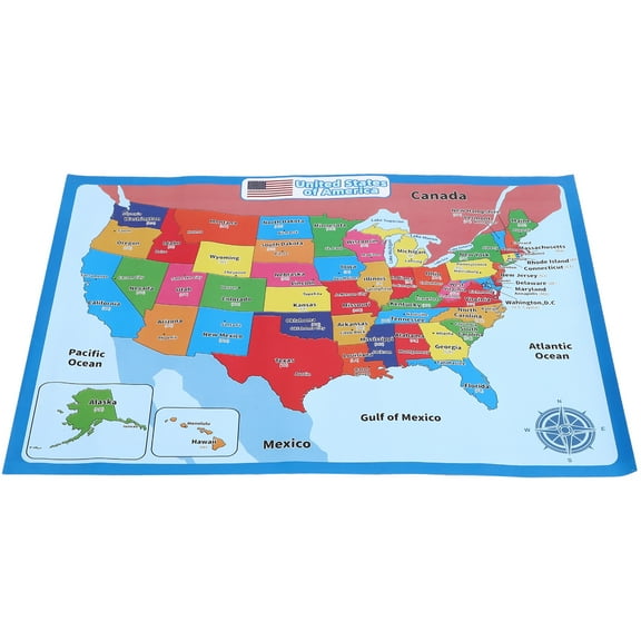Classroom Decor United States Map Early Education Poster USA for Study Child