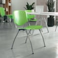 thumbnail image 1 of Classroom Essentials 880 lb. Capacity Green Plastic Stack Chair with Titanium Gray Powder Coated Frame, 1 of 9