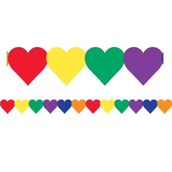 Classroom Essentials Multi Color Hearts Border - Pack of 6