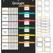Classroom Group Management Pocket Chart with 48 Pockets & 84 Cards Black