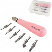 DEKEones Handmade Carving knives Set With 6 Blade Heads Pink Color
