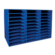Classroom Keepers Blue 30-Slot Mailbox, Corrugated Cardboard, Recyclable, 21"H x 31.625"W x 12.75"D