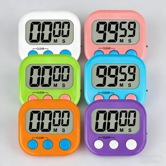Classroom Magnetic Digital Timers for Cooking Teachers Gym Game 6 Pcs