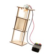 Classroom Physics Demonstration Elevator Model with Wooden Frame Lift Cabin and Hand Controller for Build and Observation Practice