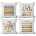 thumbnail image 1 of Classroom Pillow Covers, Boho Classroom Calming Corner Pillows Decorative Throw Pillow Cover 18 x 18,Inspirational Mental Health Teacher School Classroom Decor Pillow Case Covers Set of 4, 1 of 5