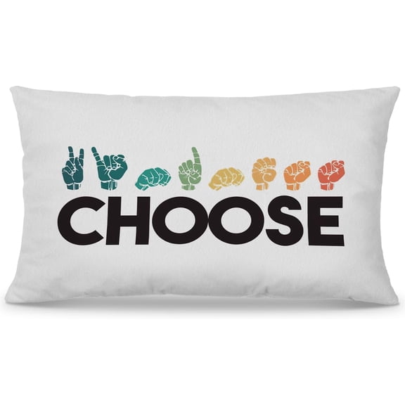 Classroom Pillows Covers 12x20, Sign Language Pillow Covers, Classroom Pillows, Sign Language Gifts, ASL Gifts, Pillows for Classroom, Choose Kindness