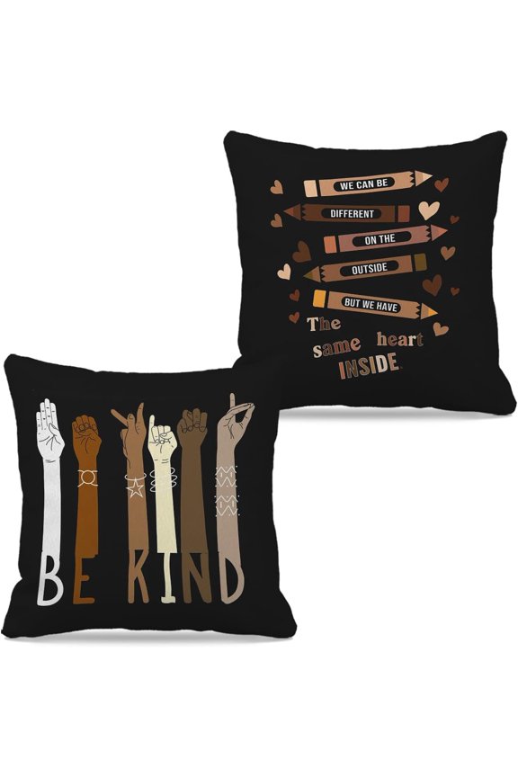Classroom Pillows Covers 18x18 Set of 2, Sign Language Pillow Covers, Classroom Pillows, Sign Language Gifts, ASL Gifts, Pillows for Classroom, Black History Month Gifts, Be Kind