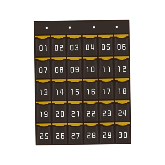 Classroom Pocket Chart Hanging Organizer for Cellphones Storage Bag Pocket Organizer for Closet Dormitory Children's Literacy Gray 30 Pockets
