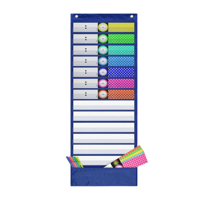 Classroom Pocket Chart, Pocket, Daily Schedule Pocket Chart, Reusable r Cards Educational Charts for Classroom Office Home Preschool