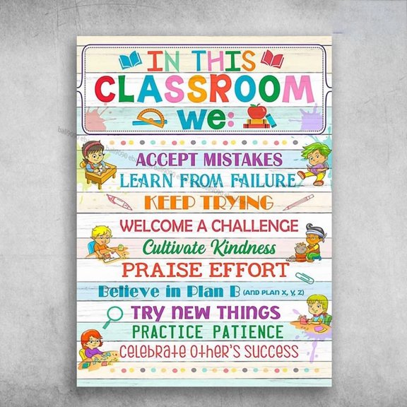Classroom Poster In This Classroom We Accept Mistakes Learn From Failure Poster Art
