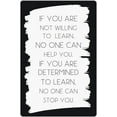 thumbnail image 1 of Classroom Poster Wall Decorations, Metal Tin Signs for Home Teen School Print Art Plaque 8x12 Inches If You are Not Willing to Learn, No One Can Help You, 1 of 5