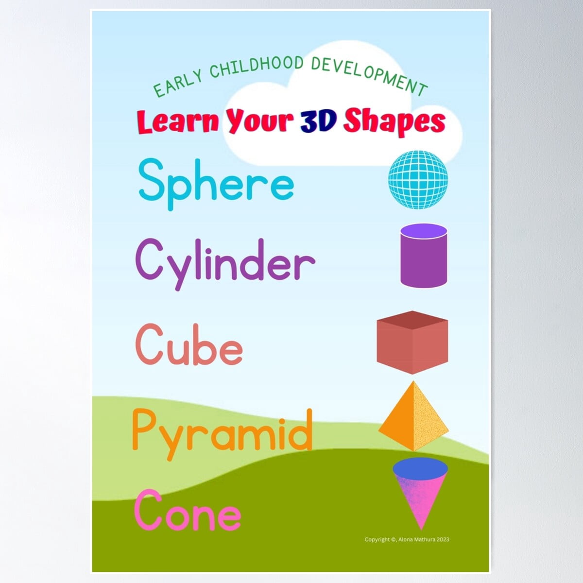 Classroom Posters 3D Shapes & Other School Learning Supplies Poster ...