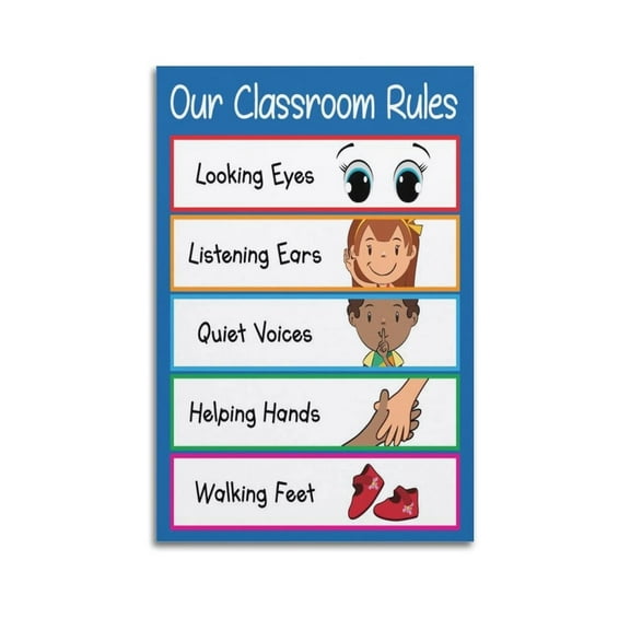 Classroom Posters Preschool Classroom Rules Classroom Rules, Classroom Rules Poster Poster for Room Aesthetic Posters & Prints on Canvas Wall Art Poster for Room