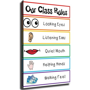 Classroom Posters Preschool Classroom Rules Expectations for Elementary, Middle, and High School Poster Canvas Painting Posters and Prints Wall Art Pictures