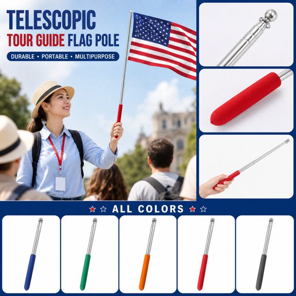 Classroom Presentation Tool, Stainless Steel Sliding Pointer, Teacher Pointer Stick for Classroom Instruction, Green Non-Slip Foam Handle Handheld Teaching Pointer, Lightweight
