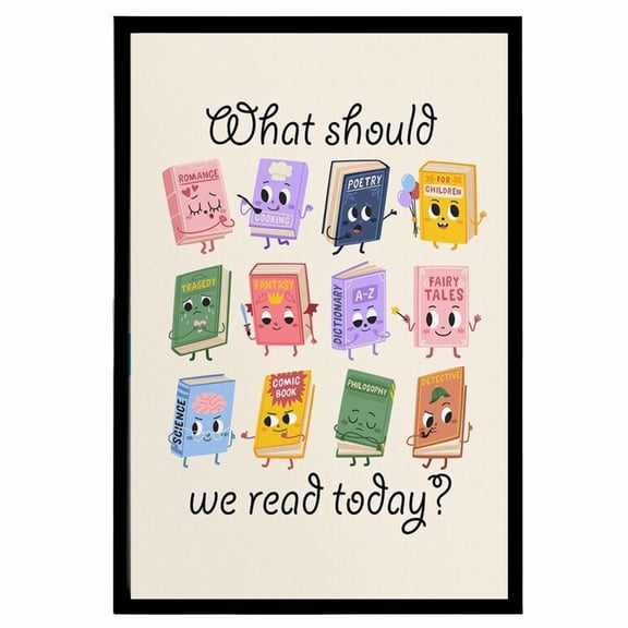 Classroom Reading Book Posters, Educational Library Decor, Kids Playroom Wall Art, Retro School Decor, Read Corner, Unframed (16x24 Inch)