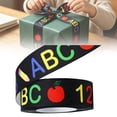 thumbnail image 1 of Classroom Ribbon for Crafts, Back to Classroom Graduation ABC Pencil Ribbons Ruler Teacher Ribbons, Classroom Decoration Fabric Decorative Ribbon for Wreath Bows, Gift Wrapping, DIY Crafts, Style A, 1 of 9