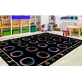 thumbnail image 1 of Classroom Rug Black Elementary Preschool Teacher Learning Carpet Seating Rug For Kids Room With Non-Slip Backing, Rainbow Lines-5x6ft, 1 of 6