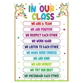 Classroom Rules - Motivational Posters for Classroom Decorations in Our Class Inspirational Posters for Preschool Kindergarten Elementary Back to School Teacher Supplies