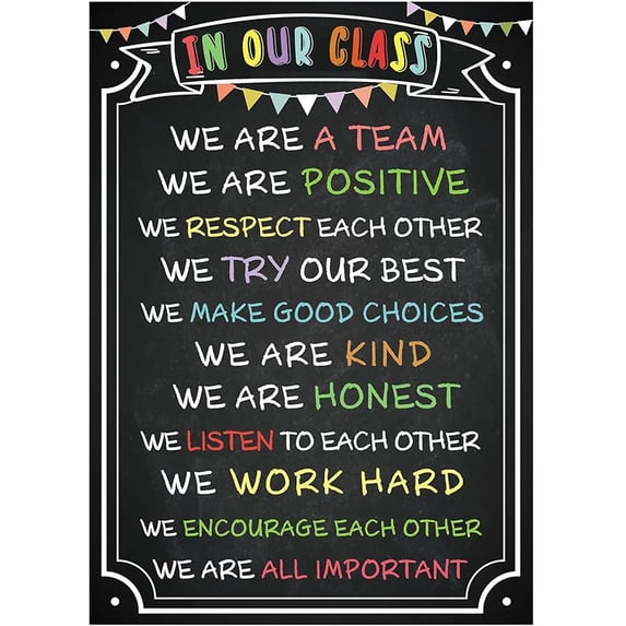 Classroom Rules Poster Educational Posters for Preschool Middle High School Classroom Décor (Unframed) (24x36)