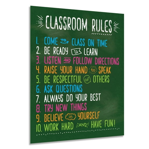 Classroom Rules Poster Motivational Behavior Expectations for Elementary, Middle & High School Class Decor poster