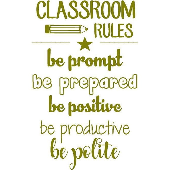 Classroom Rules Quote for Wall - Teaching School Vinyl Decal |Inspirational Education DÃ©cor for Students Room - 20"x12"