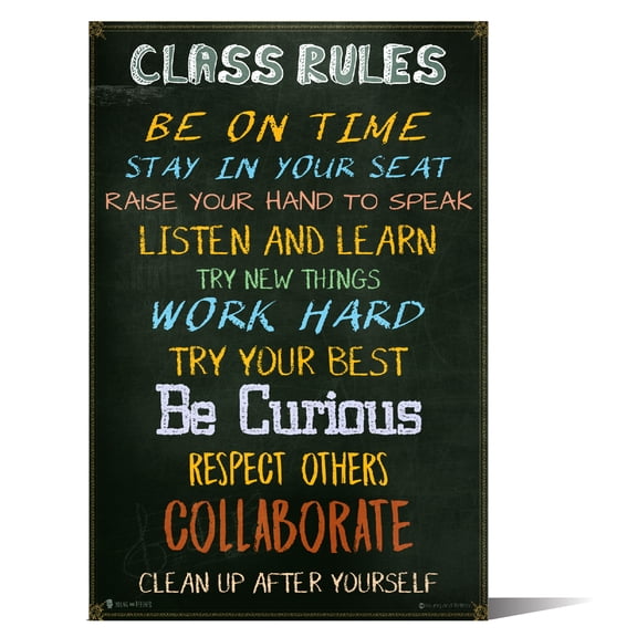 Classroom Rules sign chart LAMINATED SMALL by Teachers for students learning in school study hall
