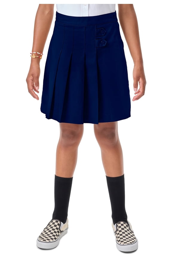 Uniforms for Girls Pleated Tab Scooter with Built-In Poly Knit Shorts and Side Zip