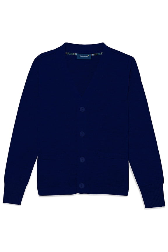 School Uniforms Adult Cardigan Sweater 56434, M, Dark Navy