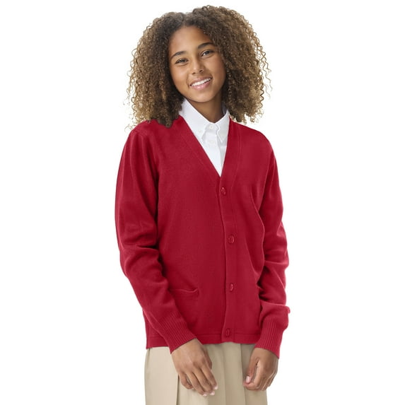 Classroom School Uniforms Adult Cardigan Sweater 56434, S, Red