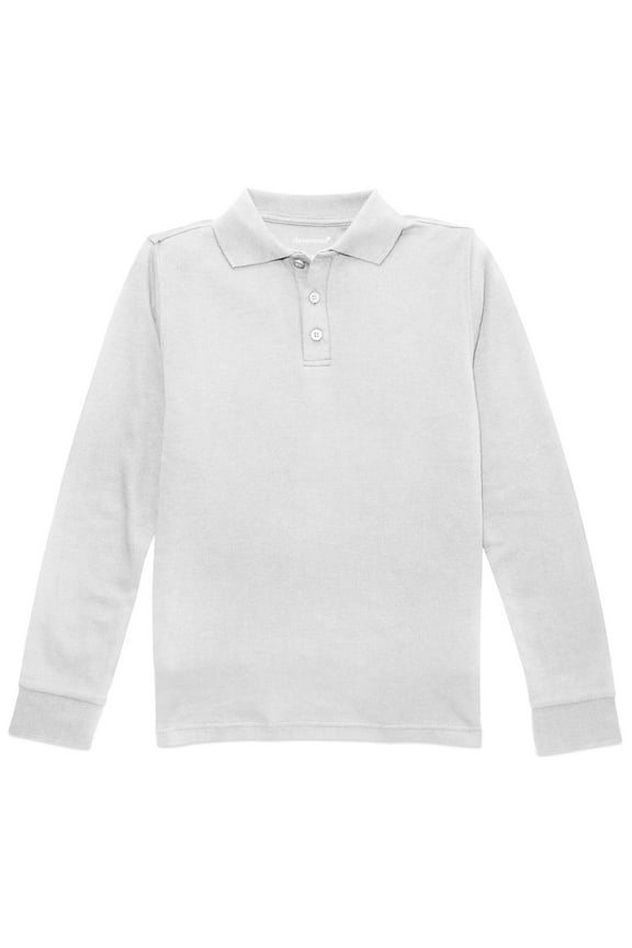 School Uniforms Adult Long Sleeve Fitted Interlock Polo CR854X