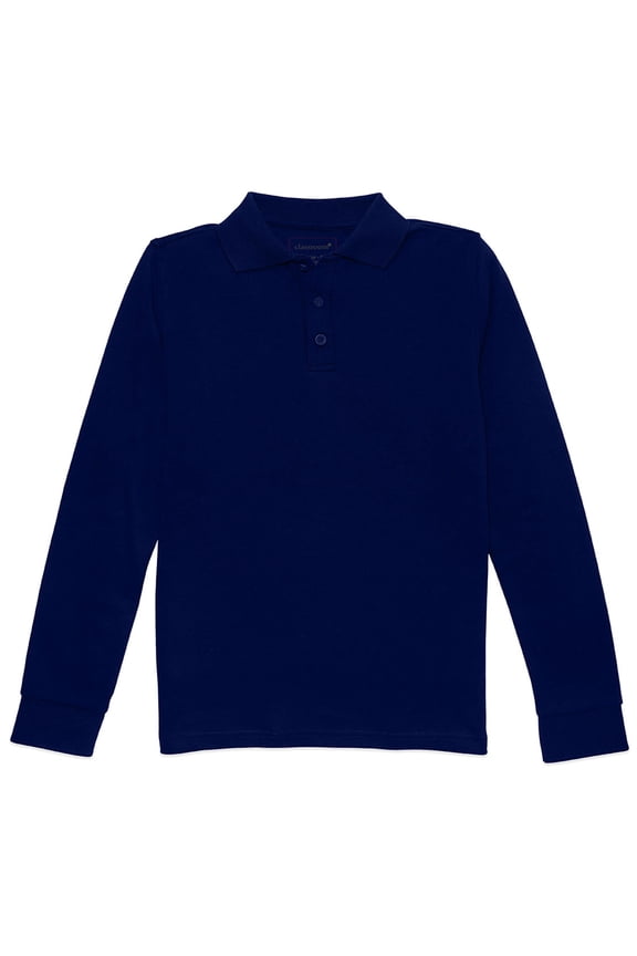 School Uniforms Adult Long Sleeve Fitted Interlock Polo CR854Y