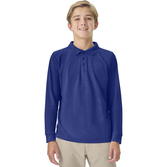 Classroom School Uniforms Adult Long Sleeve Pique Polo CR835X, 3XL, SS Royal