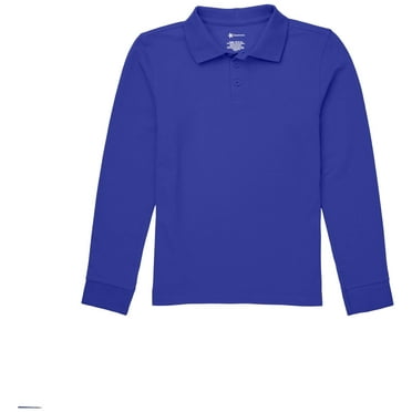 Classroom School Uniforms Adult Long Sleeve Pique Polo CR835X, 3XL, SS Royal