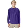 thumbnail image 1 of Classroom School Uniforms Adult Long Sleeve Pique Polo CR835X, XL, Dark Purple, 1 of 7