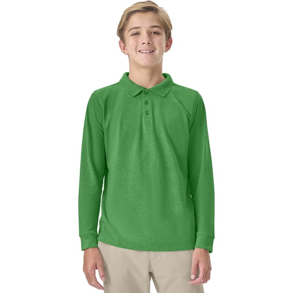 Classroom School Uniforms Adult Long Sleeve Pique Polo CR835X, XL, SS Kelly Green