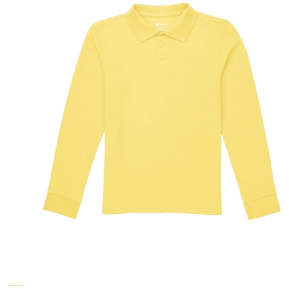 Classroom School Uniforms Adult Long Sleeve Pique Polo CR835X, XL, Yellow